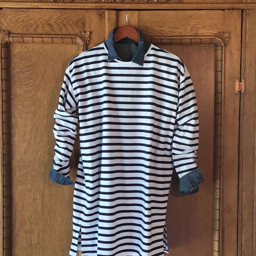 ASOS Navy/White French Terry Dress Size 6